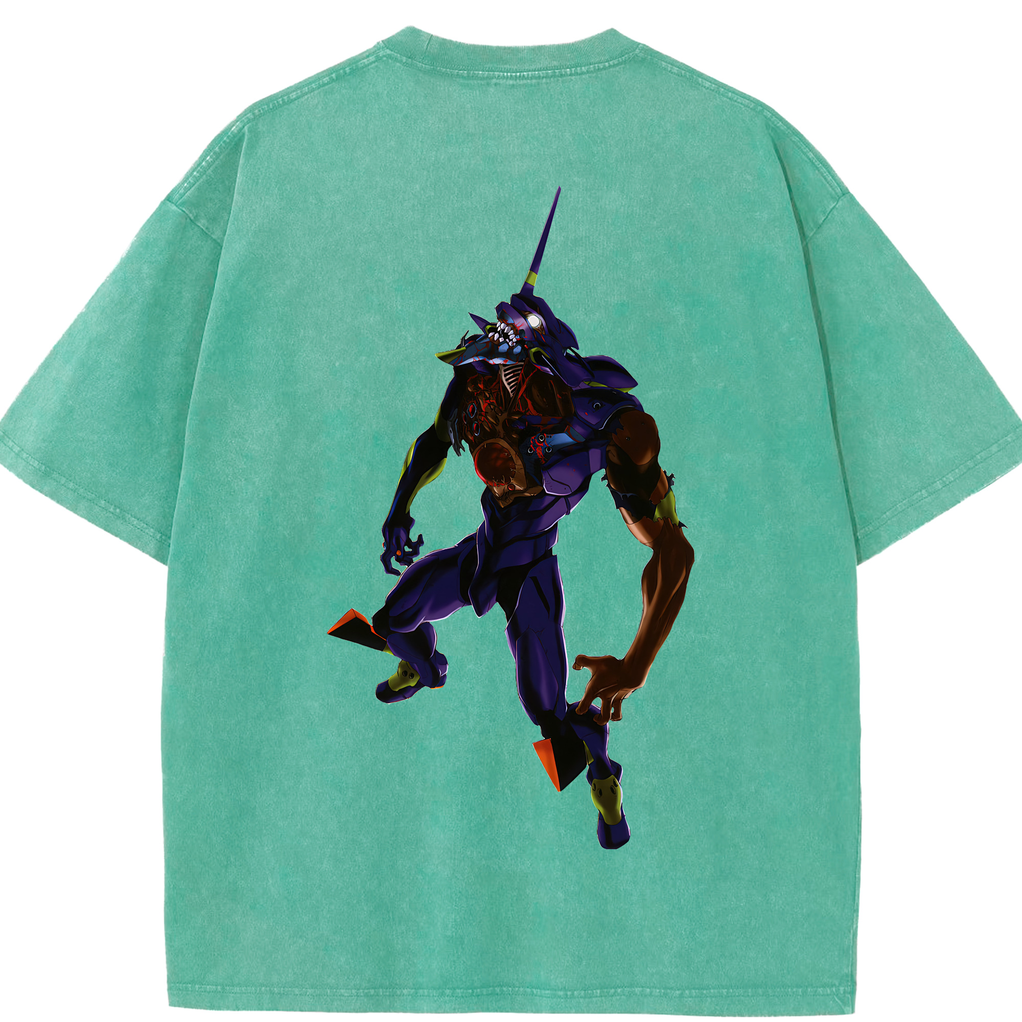（画像用） EVA 新世紀エヴァンゲリオン 綿100% ヴィンテージ風 半袖Tシャツ（背面プリント）
